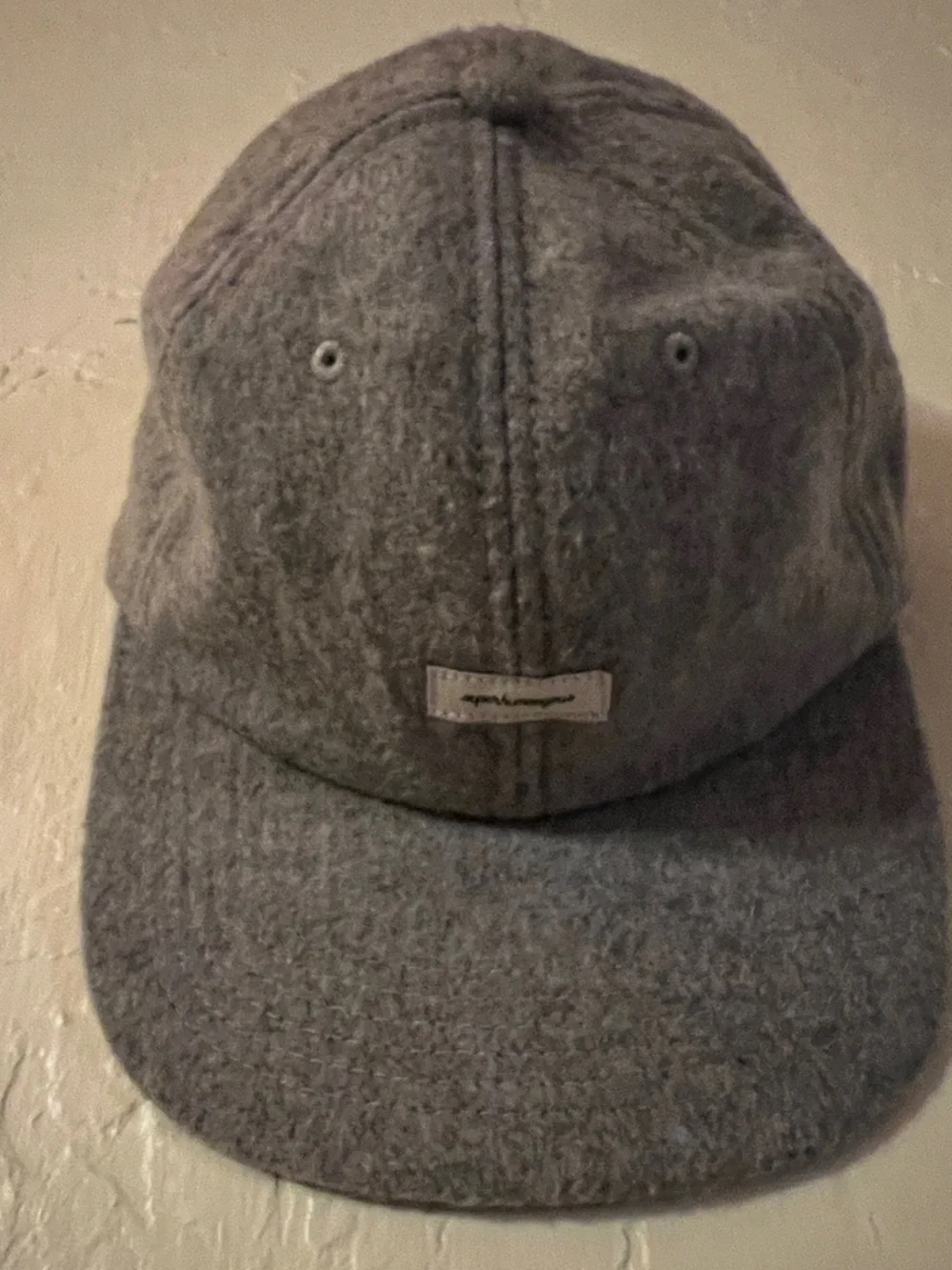 SUPERHUMONGOUS Gray Italian Melton Wool Baseball Cap